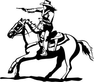 Mounted Shooter, Cowgirl Decal