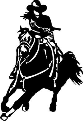 Mounted Shooter, Offhand Shot, Cowgirl Decal