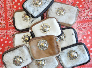 Cowhide Coin Purse with Concho