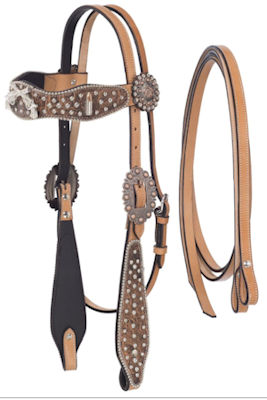 Matched Bridle & Breast Collar with Crossed Pistols