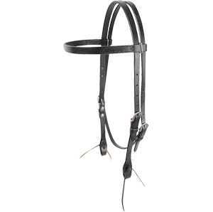 Black Harness Leather Headstall