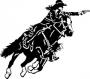 Mounted Shooter, Cowgirl Action  Reverse Direction Decal  -  OUT of Stock - Sept 