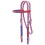 Parade Set - Wool Stars and Stripes Saddle Pad, Red, White and Blue Head Stall, Reins and Fringed Breast Collar With Crystals 1